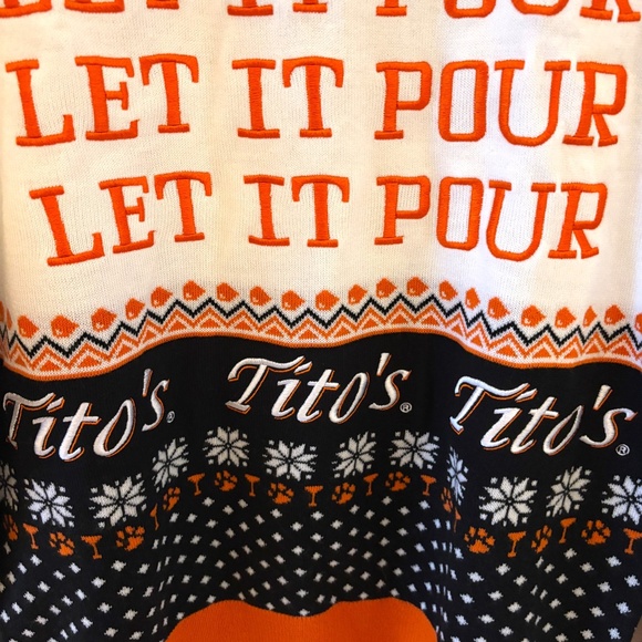 Tito’s Handmade Vodka Holiday Sweater “Let It Pour” Size Small UNISEX Christmas - Picture 6 of 15